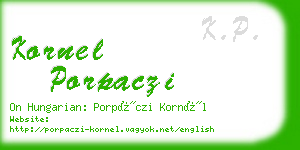 kornel porpaczi business card